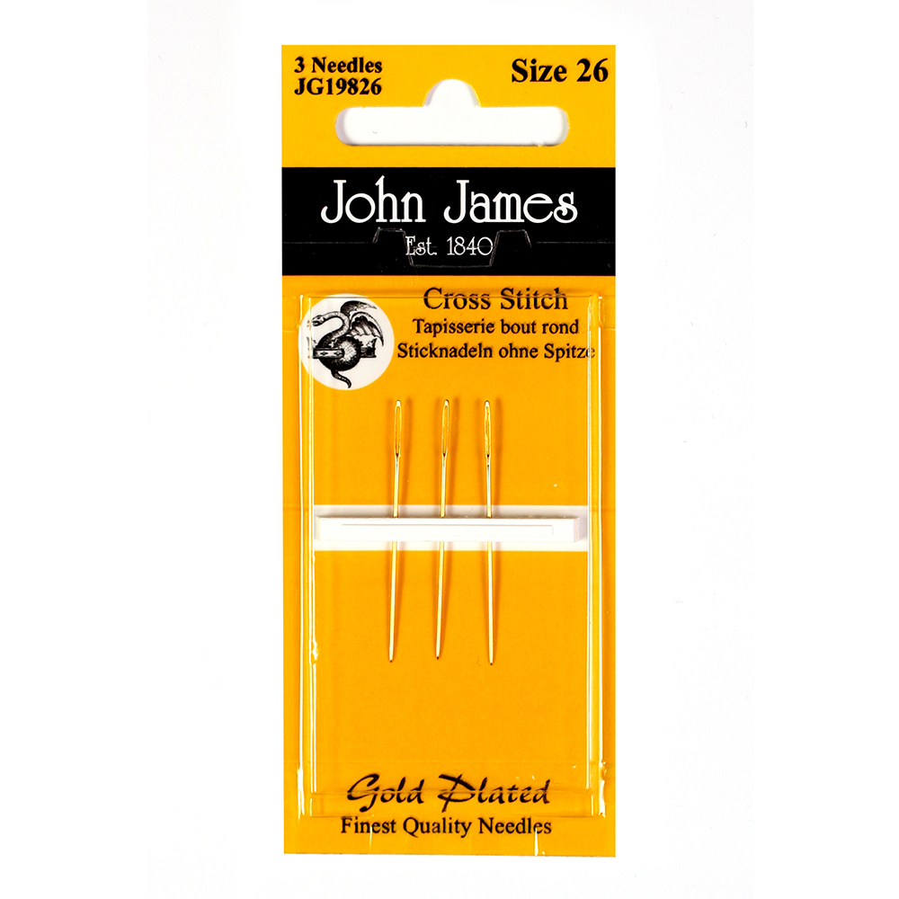Gold Plated Cross Stitch Needles Size 26 JG19826