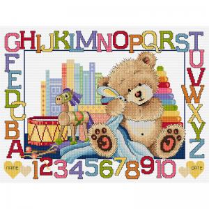 Teddy Birth Sampler FJ-3007