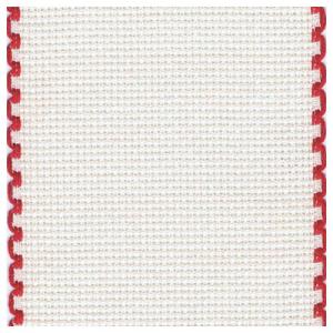 16ct Aida Banding Ecru with Red Trim 8cm 7008.39