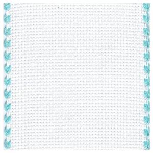 16ct Aida Banding White with Aqua Trim 8cm