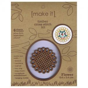 Timber Cross Stitch Kit Flower 585167