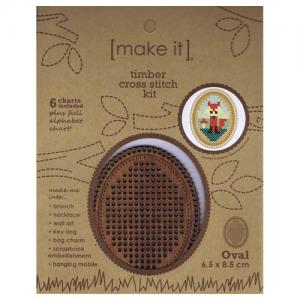 Timber Cross Stitch Kit Oval 585170