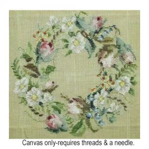 White Flowers and Rosebuds Wreath 91514 ADT