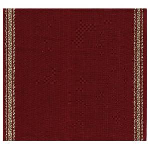 28ct Linen Banding with Gold Trim Burgundy 21cm