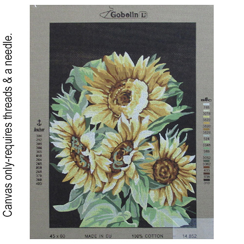 GobelinL 14.852 Sunflowers on black