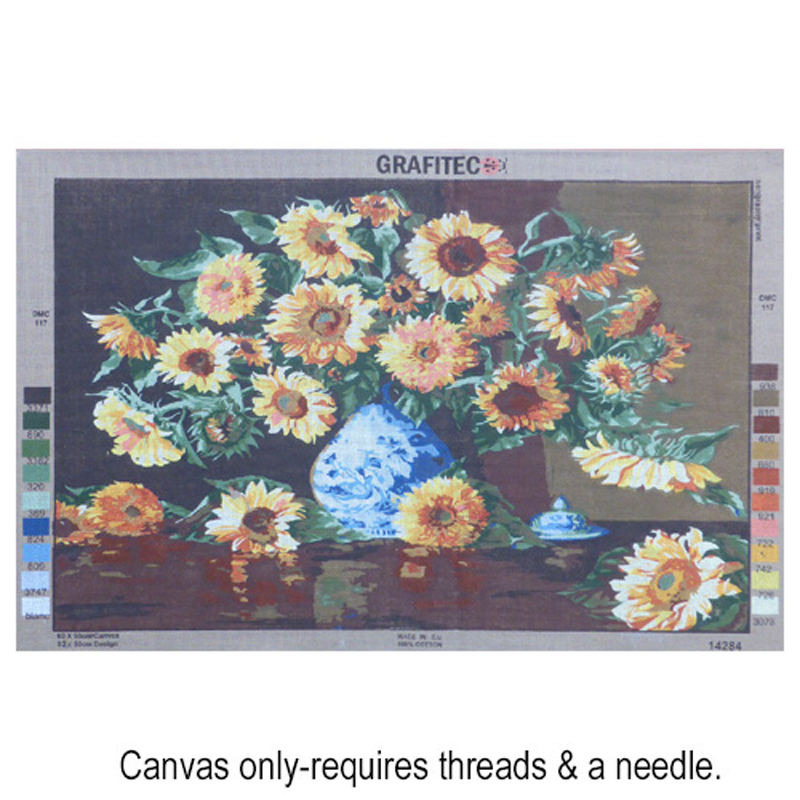 Sunflowers in a Delft Vase 14.284