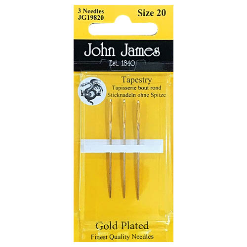 Gold Plated Tapestry Needles Size 20 JG19820