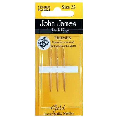 Gold Plated Tapestry Needles Size 22 JG19822