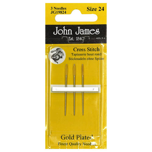 Gold Plated Cross Stitch Needles Size 24 JG19824