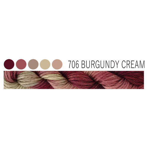 CGT 706 Burgundy Cream Stranded Cotton
