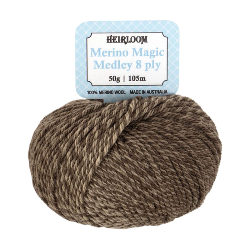 Merino Magic Medley 8 ply - 7086 Tawny Brown